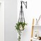 Macrame Plant Hanger Indoor Hanging Planter Basket with Wood Beads (Black)
